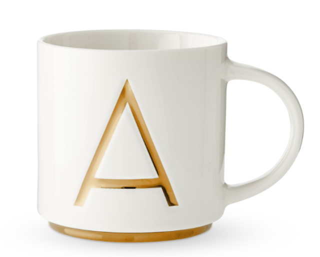 Williams Sonoma Gold Monogram Mug