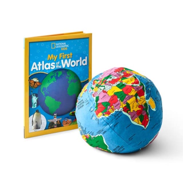 National Geographic Kids My First Atlas of the World and Hugg-A-Planet Globe Set