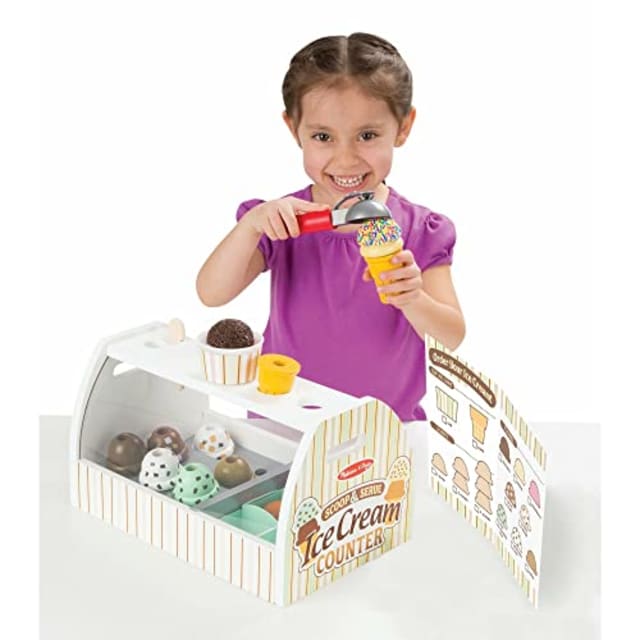 Melissa & Doug Wooden Scoop and Serve Ice Cream Counter